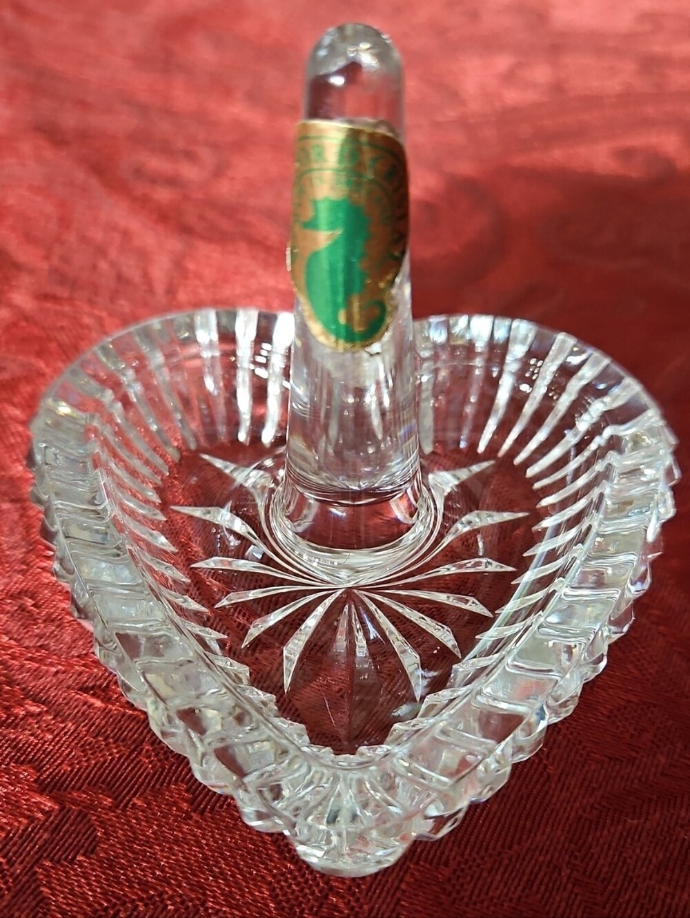 Vintage Waterford Crystal Heart Shaped Ring Holder Dish - Signed - Stunning